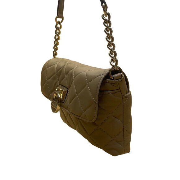 Calvin Klein Women’s Taupe Quilted Faux Leather Chain Strap Crossbody Bag - Picture 2 of 11